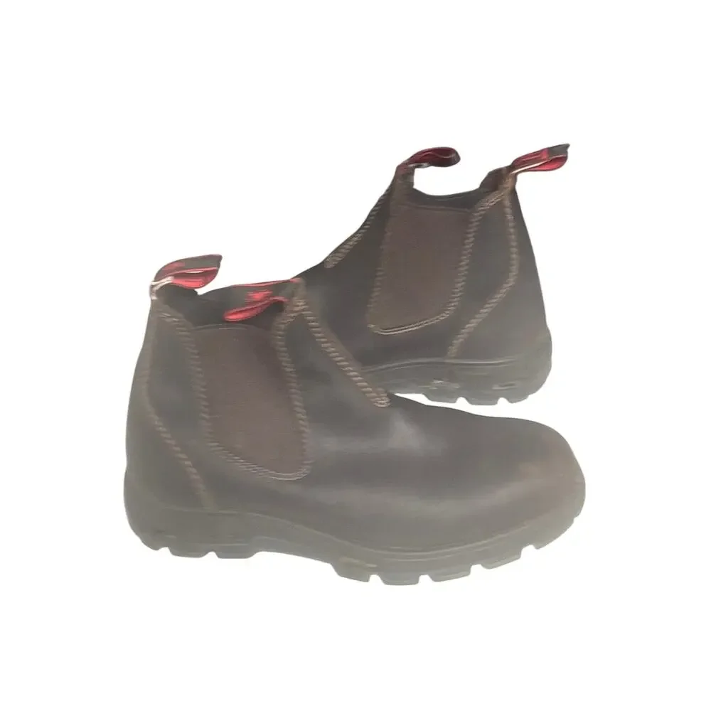 Redback Brown Leather Work Boots Slip-On Ankle Boots Men's 6.5